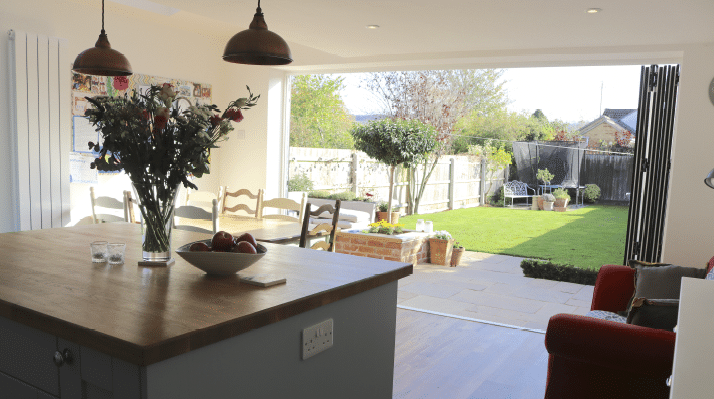Open sliding doors